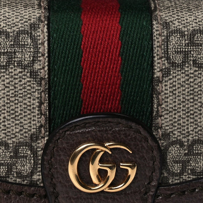 Gucci GG Supreme Monogram Textured Dollar Calfskin Web Mini Ophidia Padlock Top Handle Chain Shoulder Bag Beige Ebony New Acero 8 of 10
