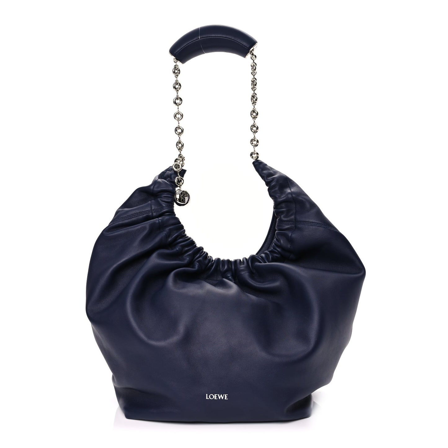 Buttery Nappa Lambskin Medium Squeeze Bag Abyss Blue