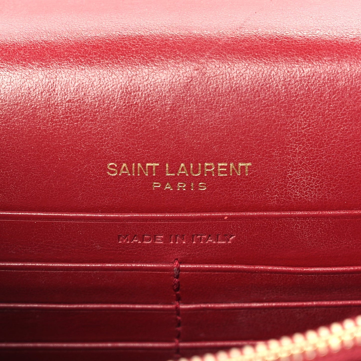 Calfskin Crocodile Embossed Monogram Sunset Top Handle Chain Wallet Rouge Legion