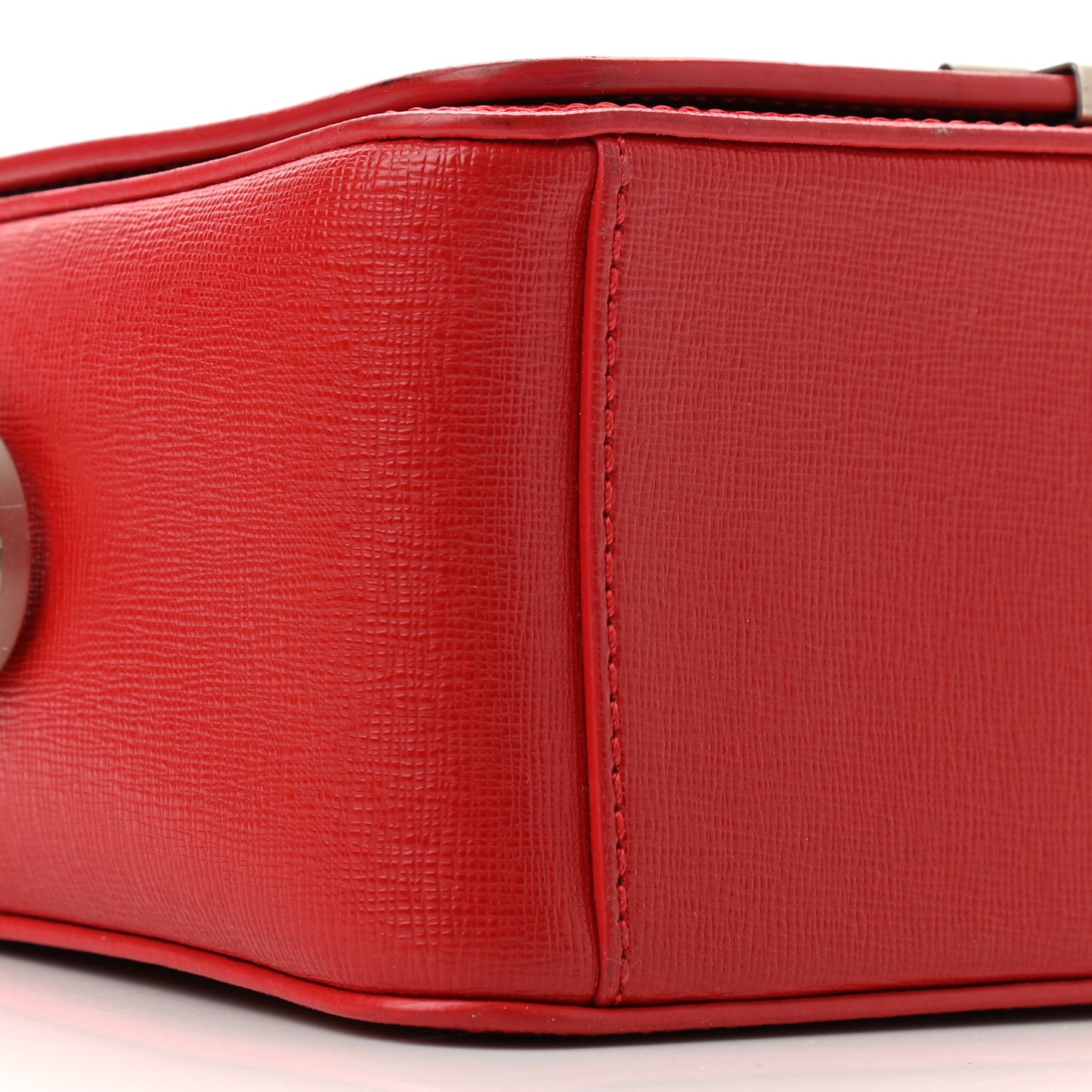 Calfskin Binder Clip Bag Red