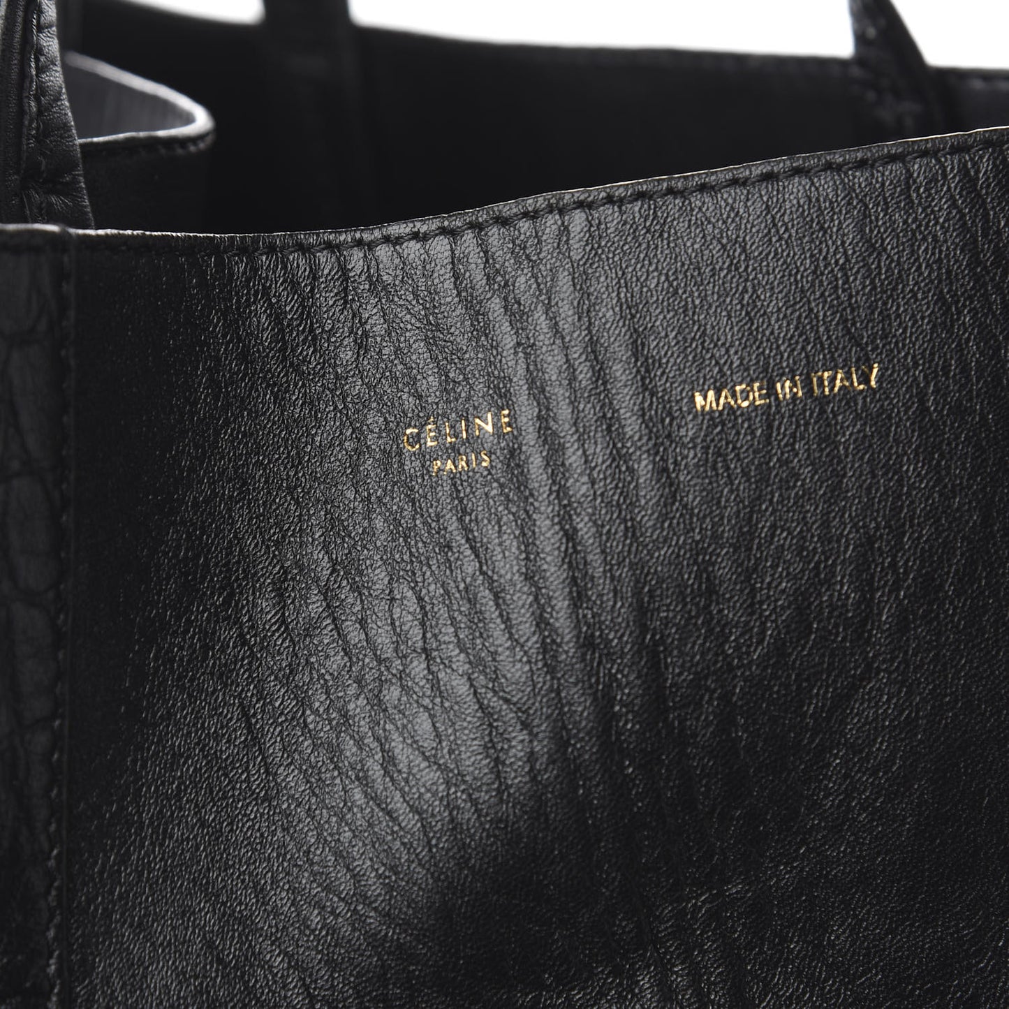 Lambskin Crocodile Embossed Vertical Cabas Black