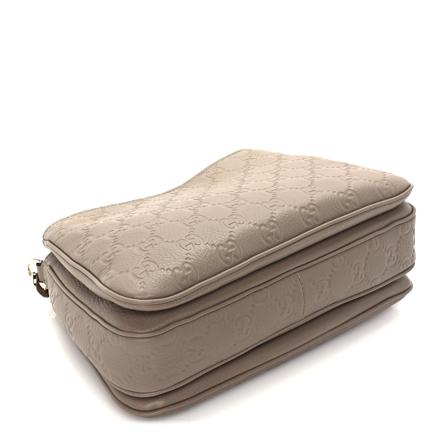 GG Grainy Calfskin Emblem Shoulder Bag  Taupe