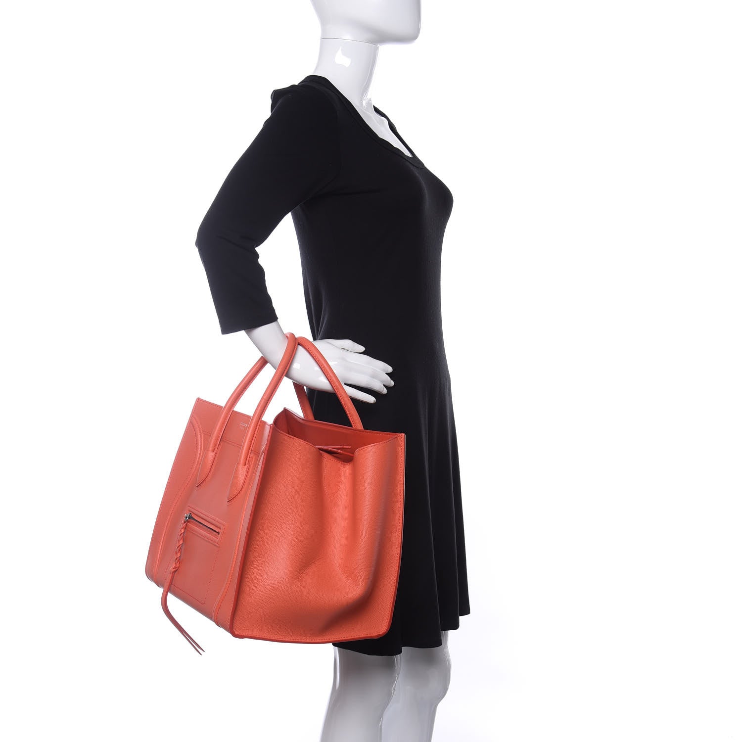 Celine Grained Calfskin Medium Phantom Luggage Coral 2 of 12