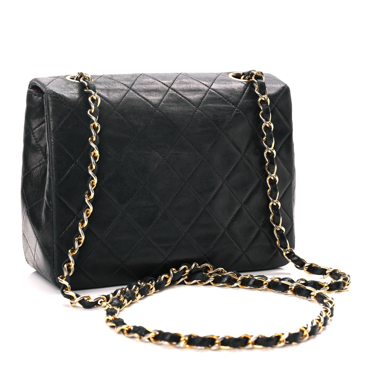 Chanel Lambskin Quilted Small Single Flap Black Black 2 of 9