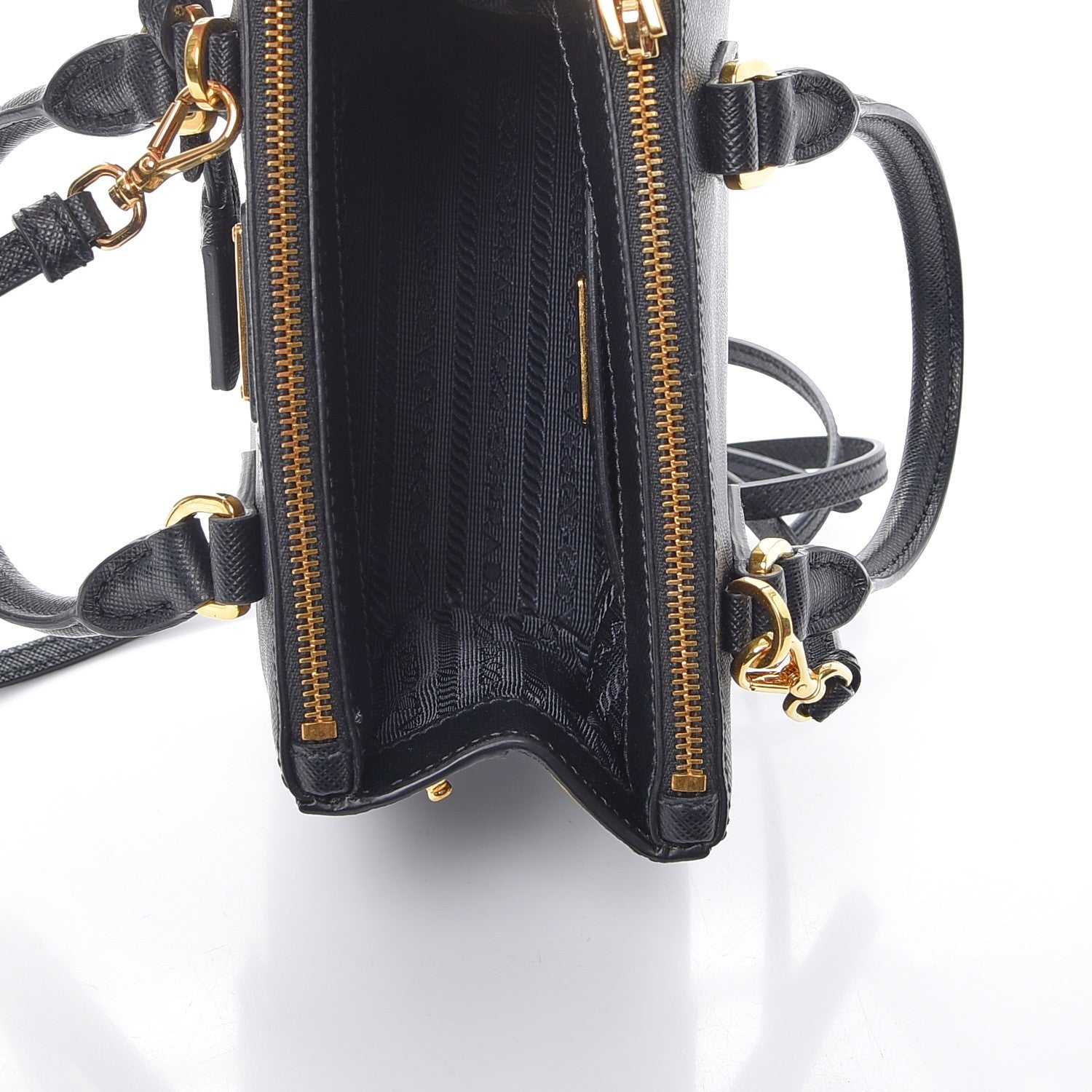 Prada Saffiano Lux Micro Galleria Double Zip Tote Nero Black 6 of 8