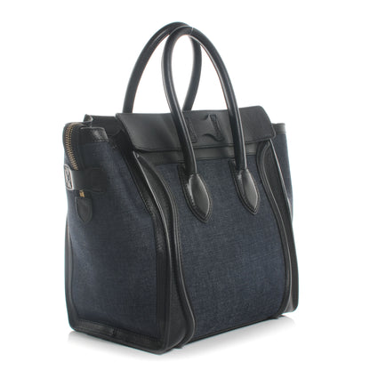 Celine Denim Mini Luggage Navy Black 3 of 8