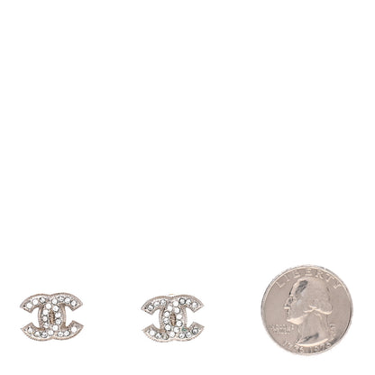 Chanel Crystal CC Earrings Silver 2 of 6
