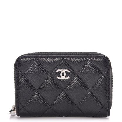 Chanel Caviar Quilted Zip Coin Purse Black 1 of 8