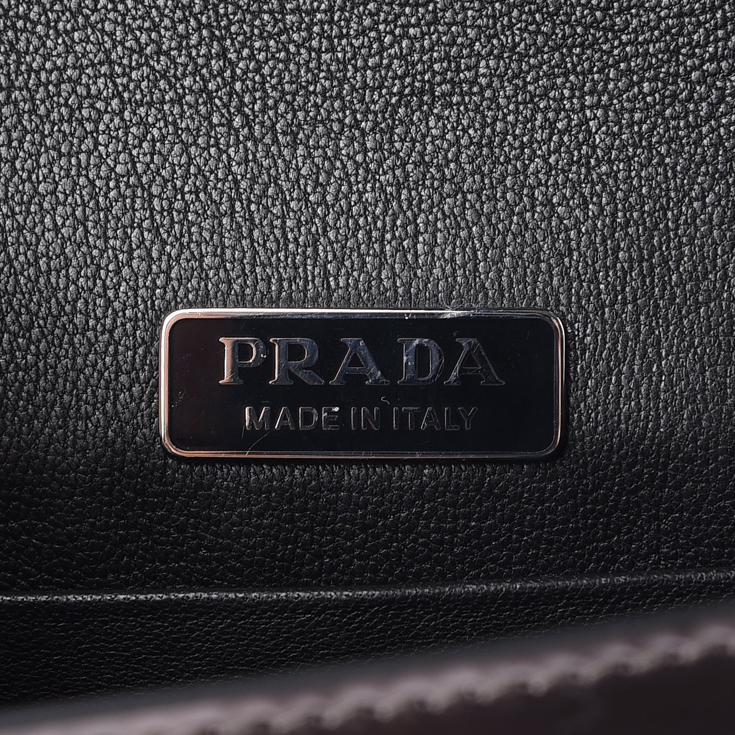 Prada Metallic Vitello Saffiano Cahier Bag Ferro Black 6 of 8