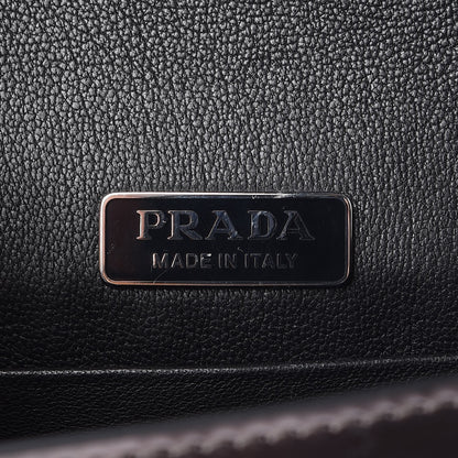 Prada Metallic Vitello Saffiano Cahier Bag Ferro Black 6 of 8