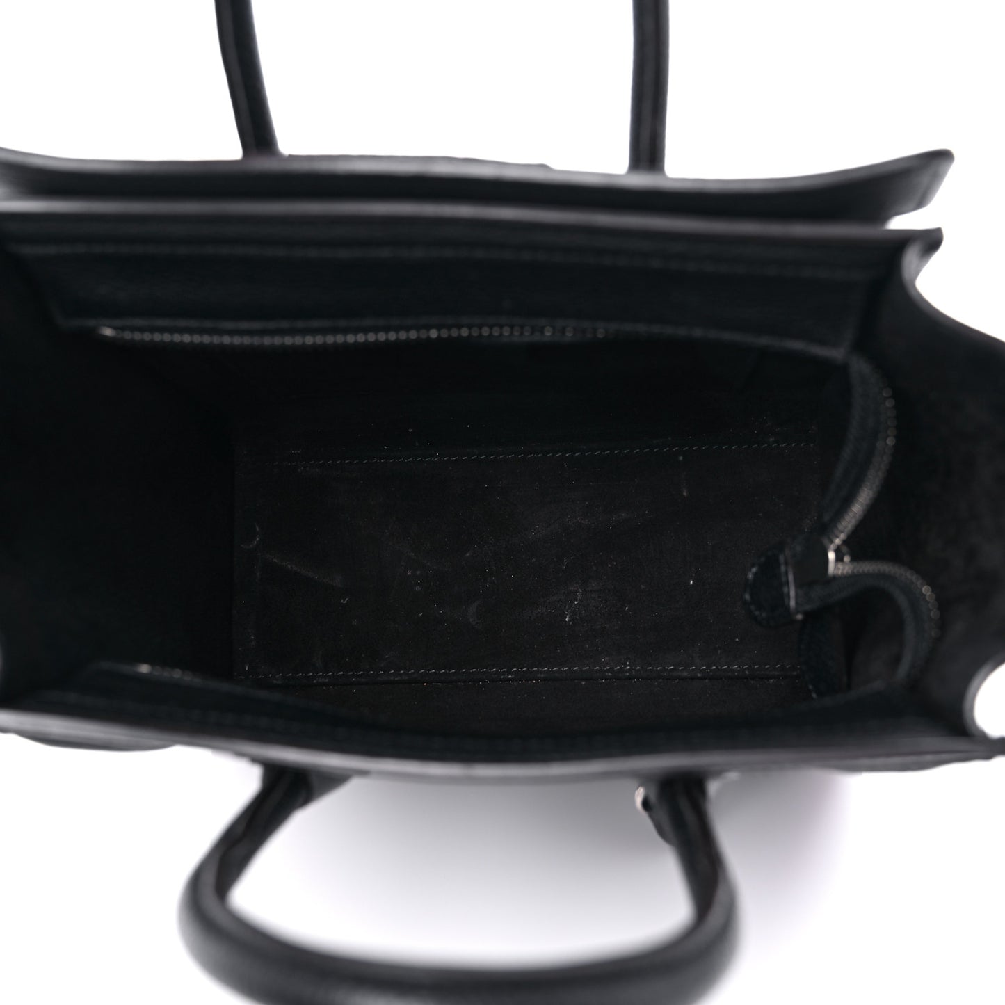 Drummed Calfskin Nano Luggage Black