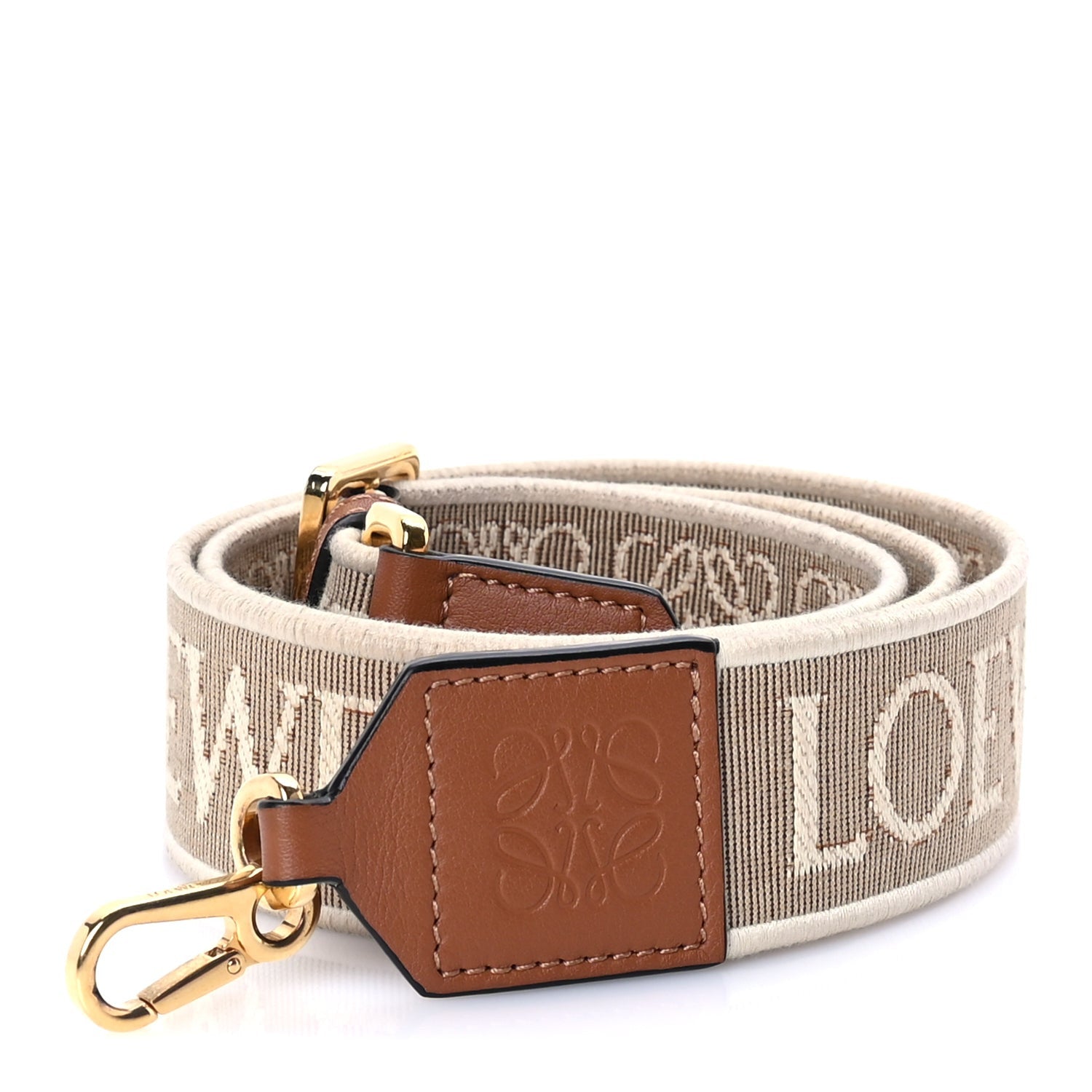 Loewe Calfskin Jacquard Anagram Strap Natural Tan 1 of 5