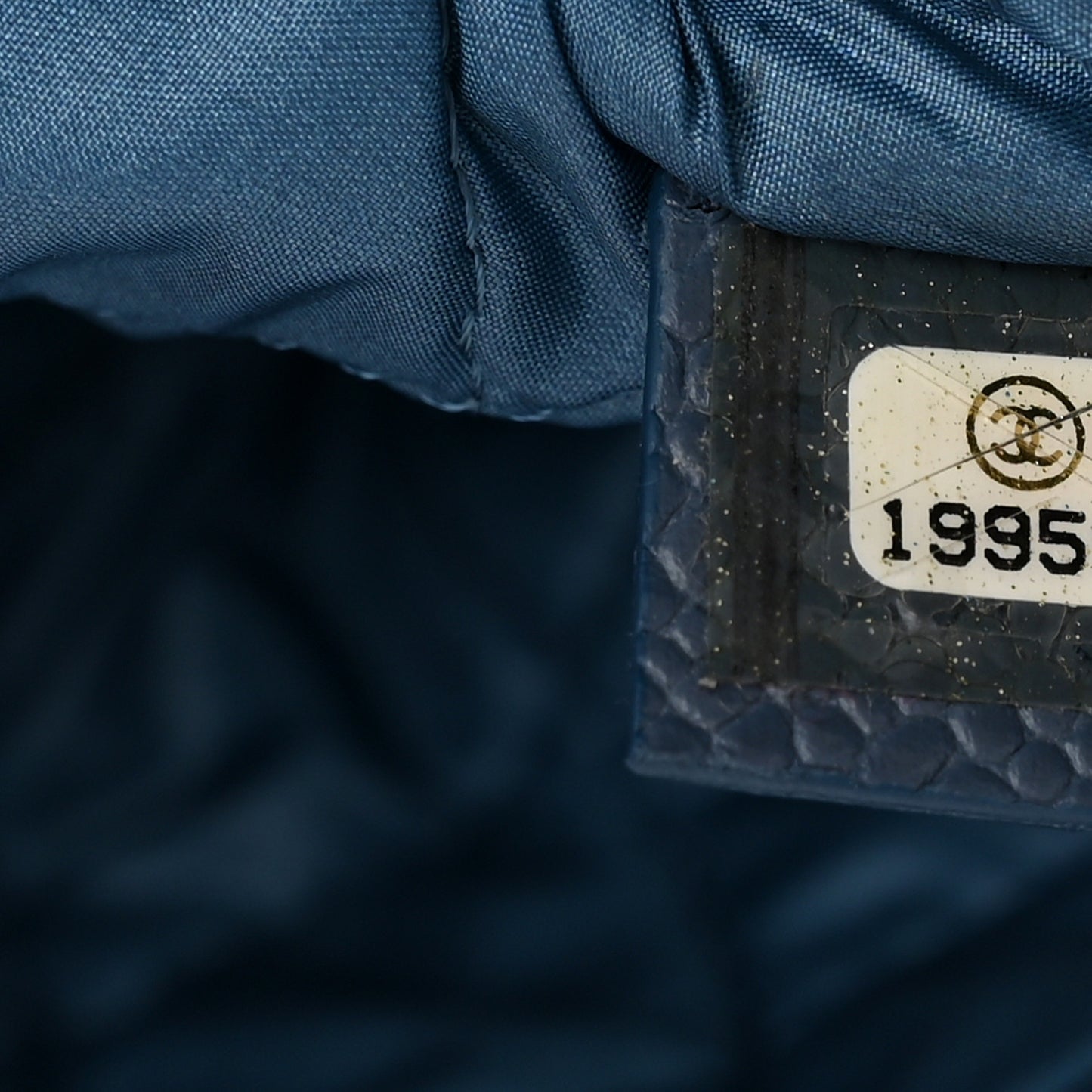 Caviar Quilted Large Cosmetic Case Dark Blue