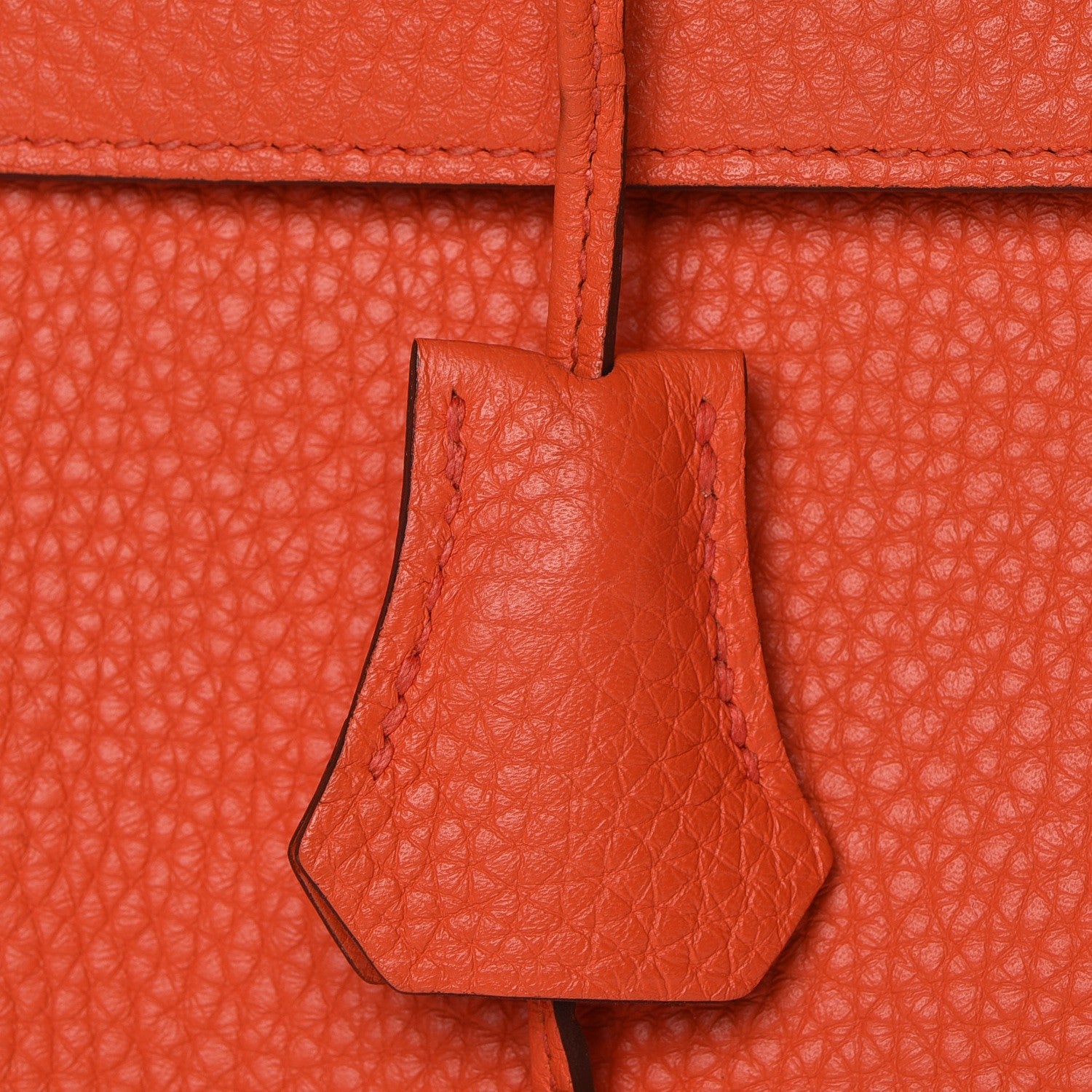 Hermes Taurillon Clemence Kelly Retourne 32 Orange Poppy 11 of 27