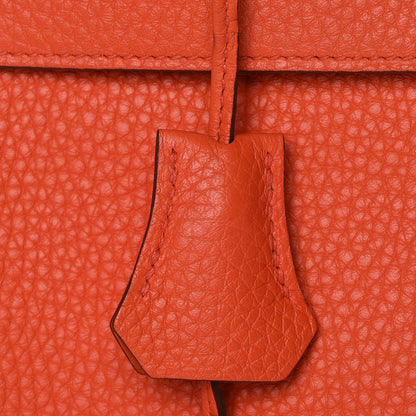 Hermes Taurillon Clemence Kelly Retourne 32 Orange Poppy 11 of 27