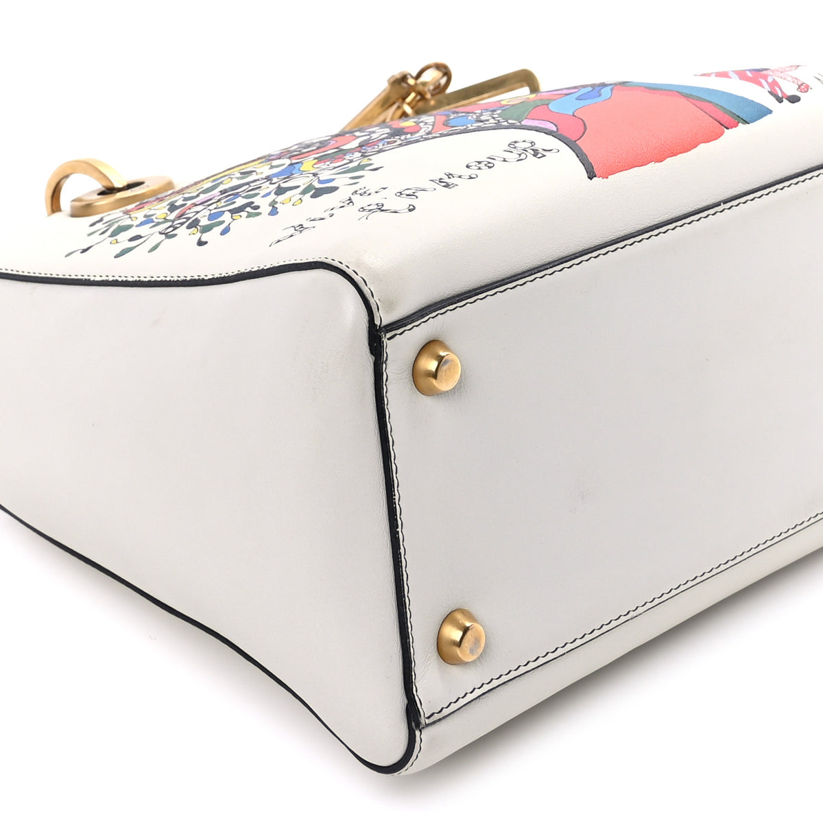 Calfskin Niki De Saint Phalle Medium Supple Lady Dior Off White