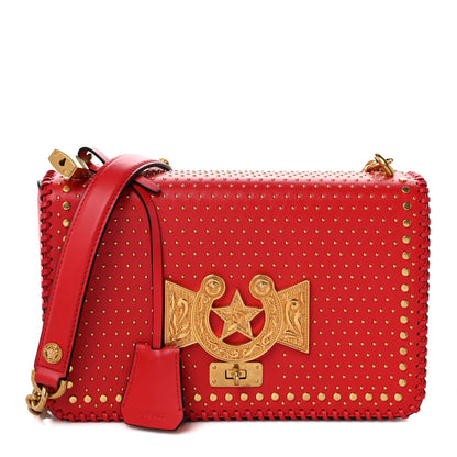 Versace Nappa Whipstitch Icon Western Chain Shoulder Bag Red 1 of 9