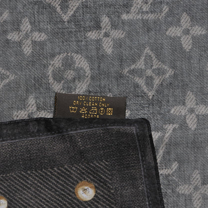 Louis Vuitton Silk Monogram New Denim Bandana Scarf Black 4 of 5