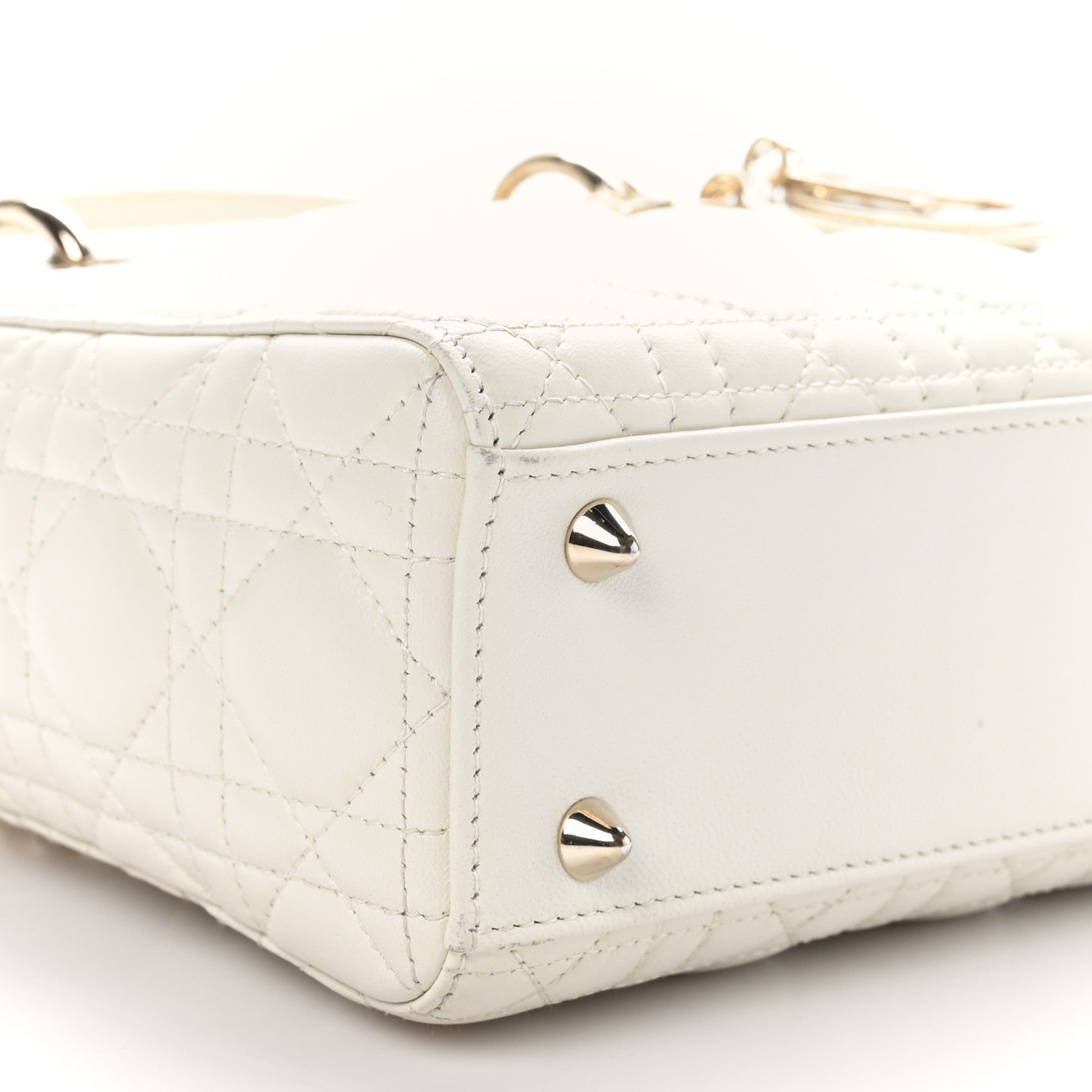 Christian Dior Lambskin Cannage Small My ABCDior Lady Dior White 9 of 11