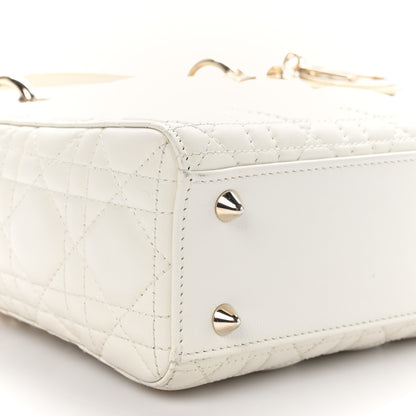 Christian Dior Lambskin Cannage Small My ABCDior Lady Dior White 9 of 11