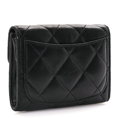 Chanel Lambskin Quilted Flap Card Holder Wallet Black 4 of 7