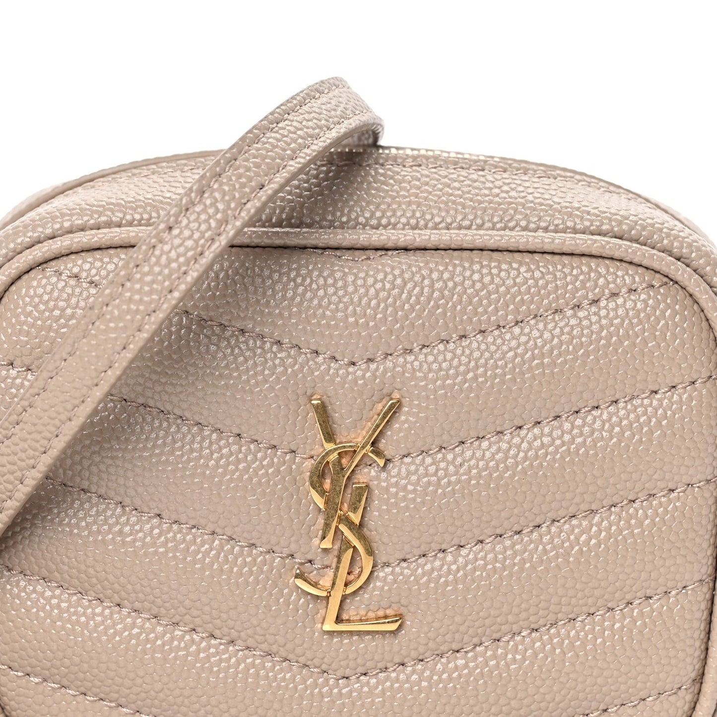 Grain De Poudre Matelasse Monogram Baby Lou Camera Bag  Dark Beige