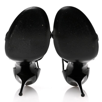 Saint Laurent Patent Cassandra 100 Sandals 37.5 Black 6 of 7