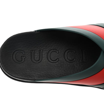 Gucci Rubber Web Mens Criss Cross Slide Sandals 7 Green Red 7 of 12