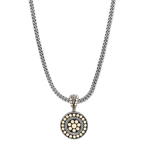 Sterling Silver 18K Yellow Gold Dot Enhancer Pendant Necklace