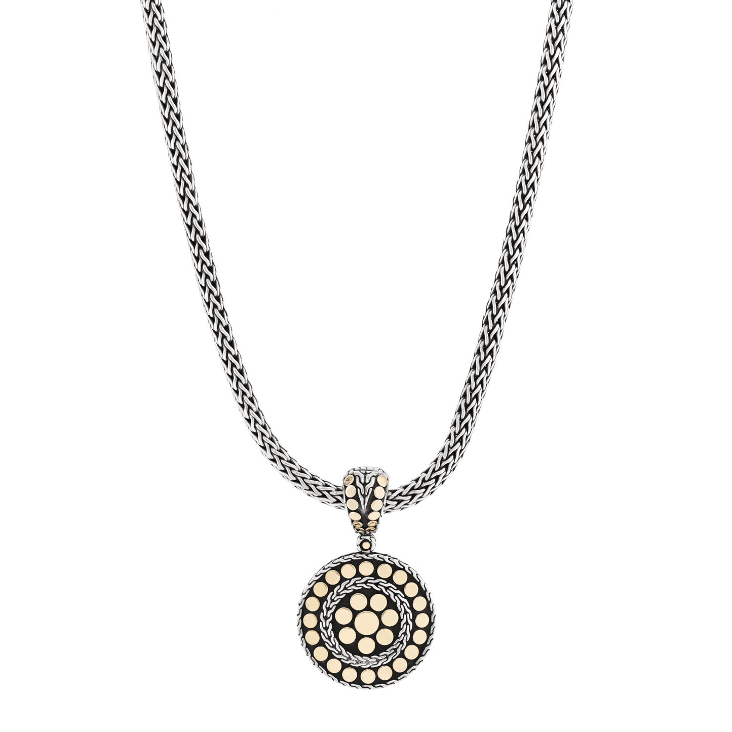 Sterling Silver 18K Yellow Gold Dot Enhancer Pendant Necklace