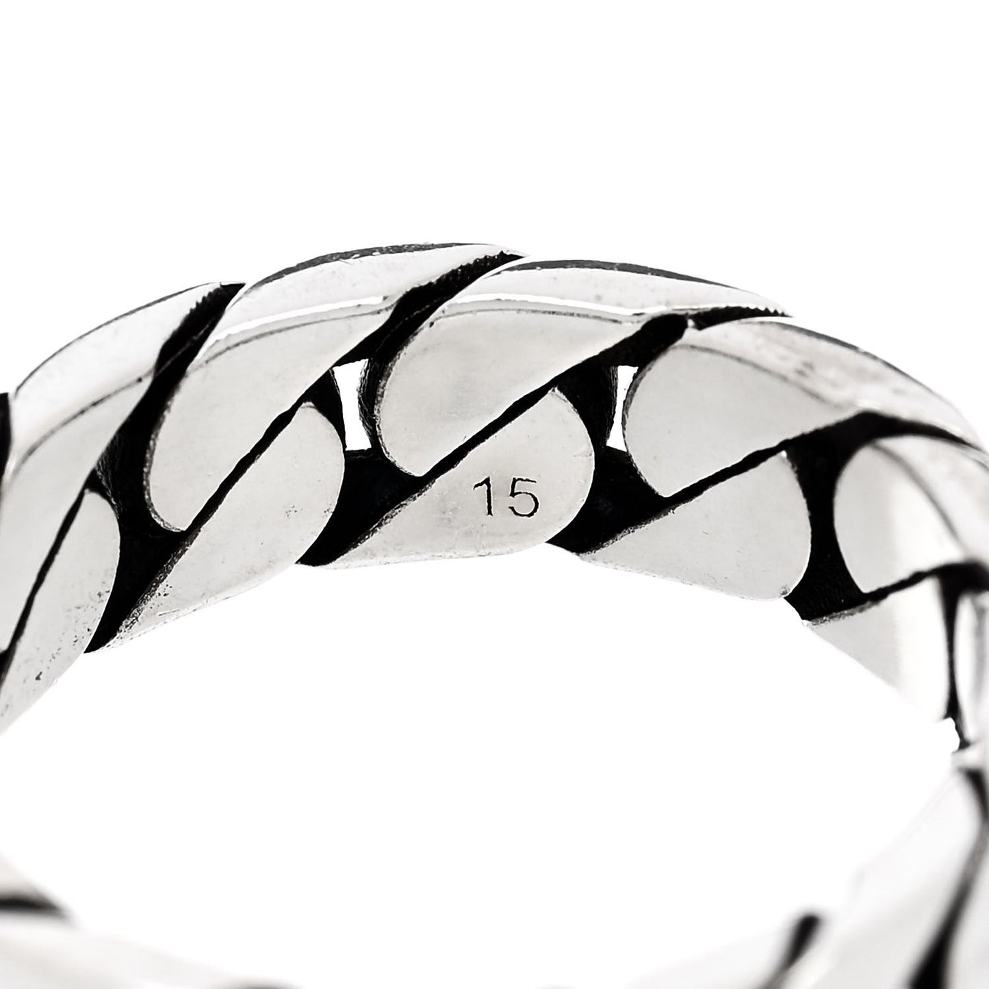 Sterling Silver Interlocking G Chainlink Band Ring 54 7