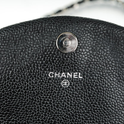 Chanel Caviar Half Moon Wallet On Chain WOC Black 6 of 8