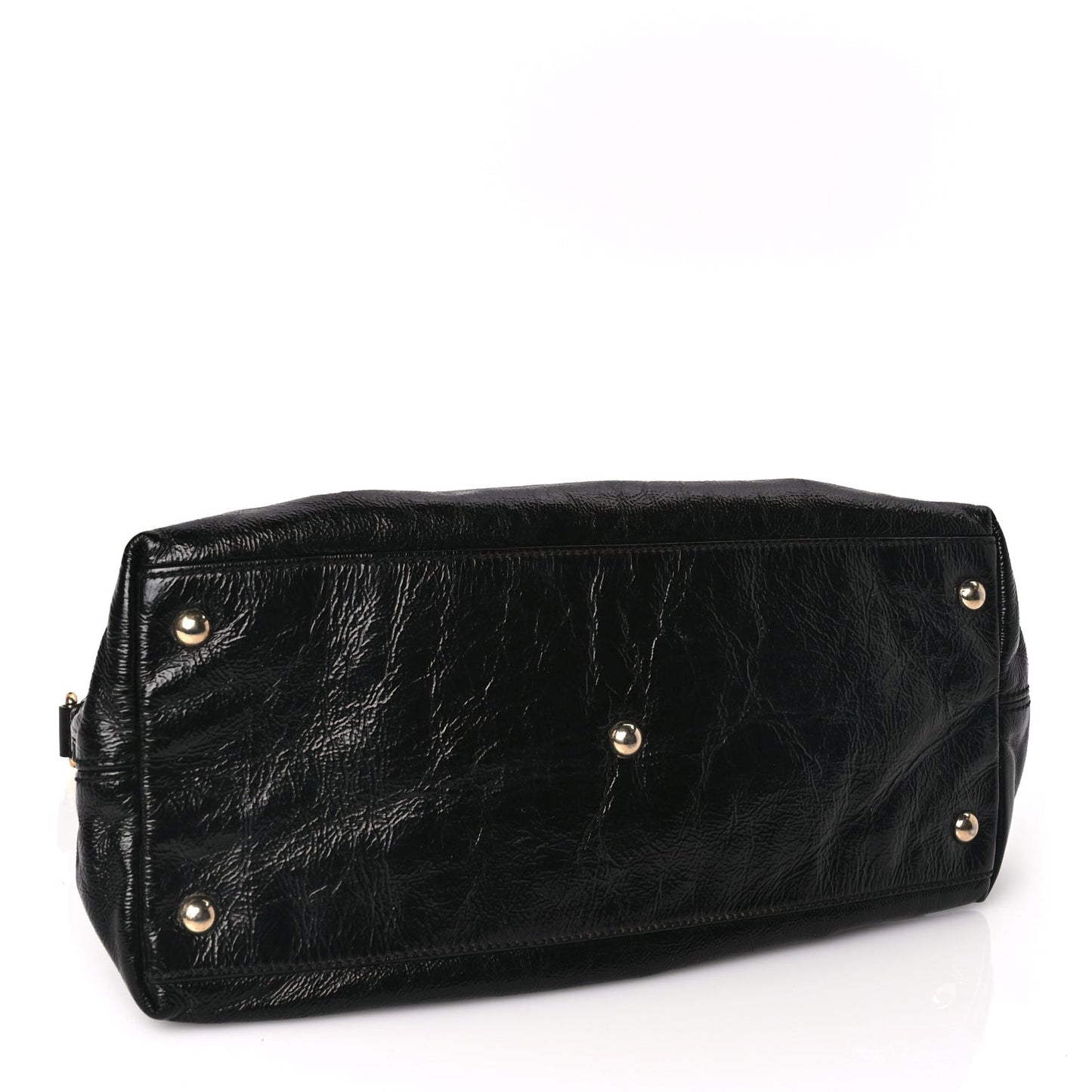 Vernice Naplack Small Soho Top Handle Satchel Black