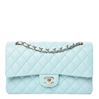 Chanel Caviar Quilted Medium Double Flap Light Blue 1 of 10