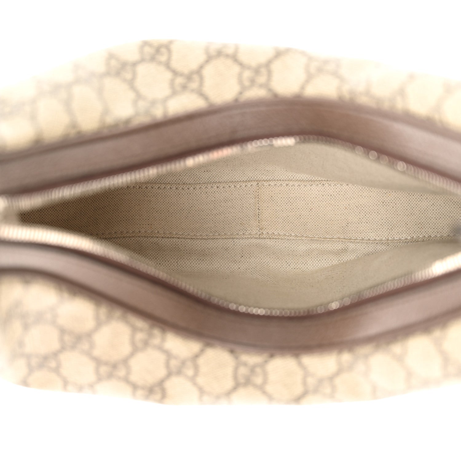 Gucci GG Supreme Monogram Textured Calfskin Web Large Attache Shoulder Bag Beige Ebony New Acero 5 of 7