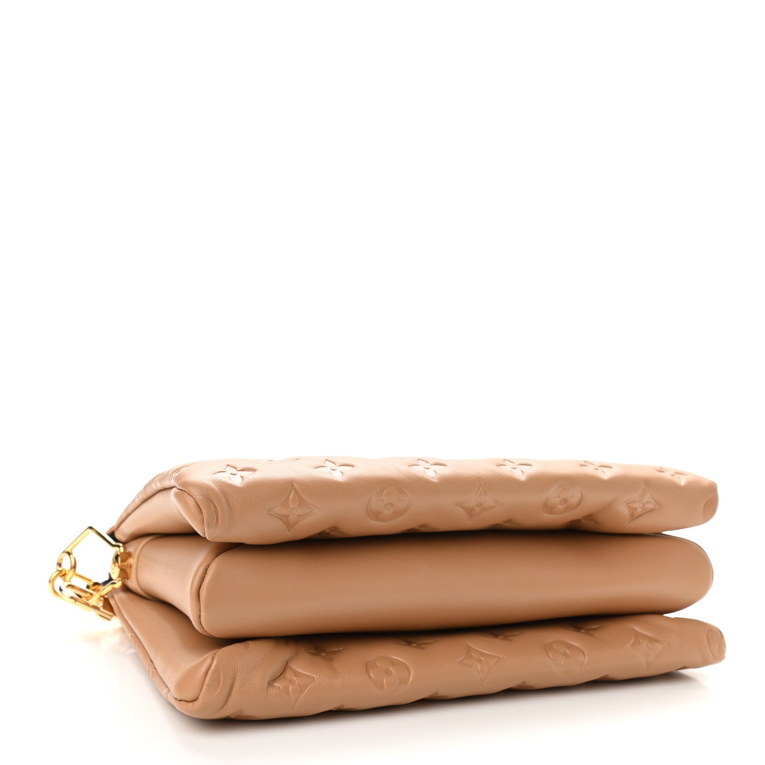 Louis Vuitton Lambskin Embossed Monogram Coussin PM Camel 4 of 10