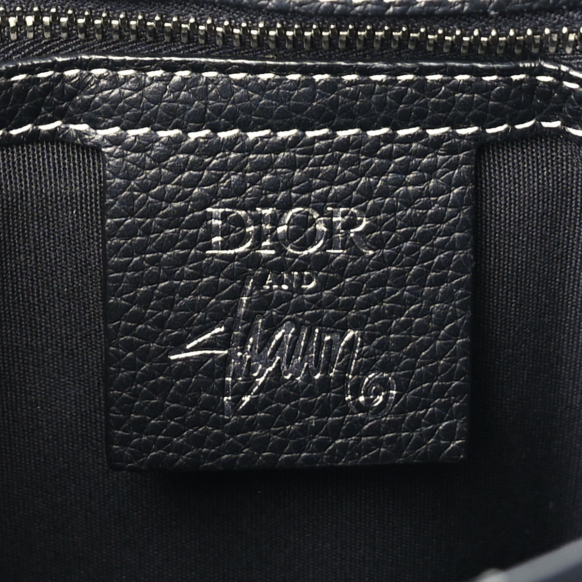 X SHAWN STUSSY Grained Calfskin Saddle Messenger Bag Black