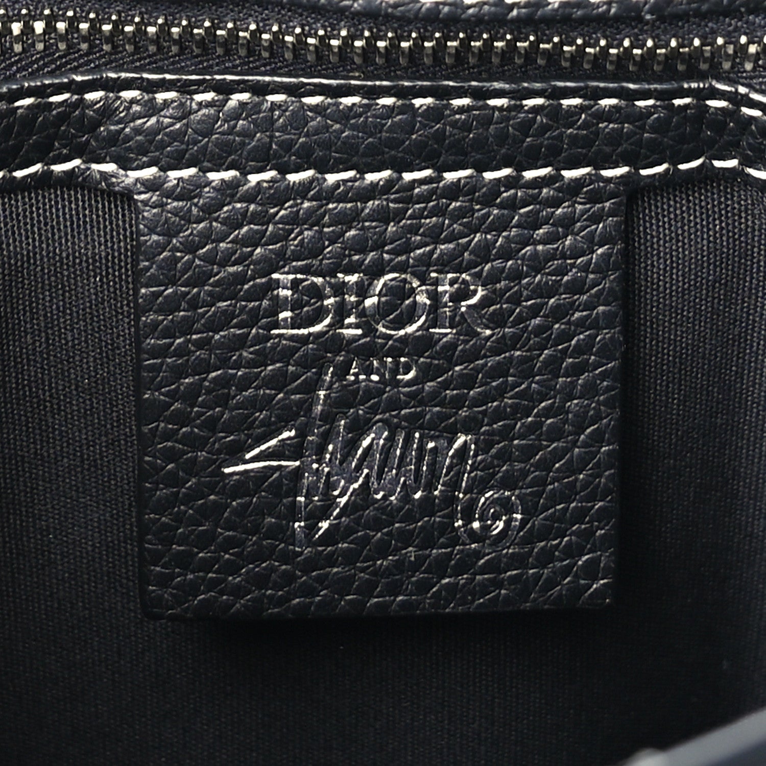 Christian Dior X SHAWN STUSSY Grained Calfskin Saddle Messenger Bag Black 5 of 8