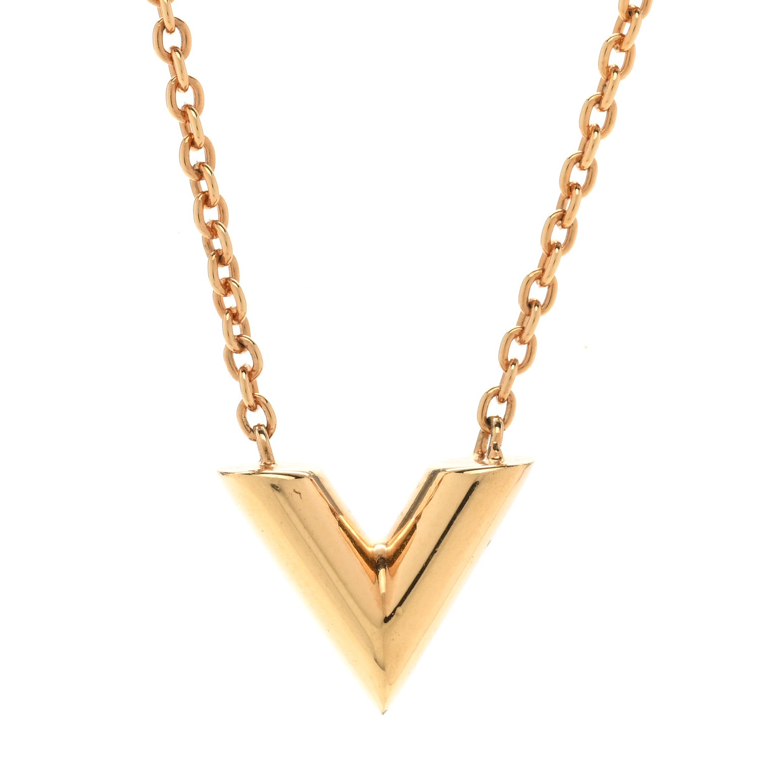 Louis Vuitton Essential V Necklace Gold 4 of 8