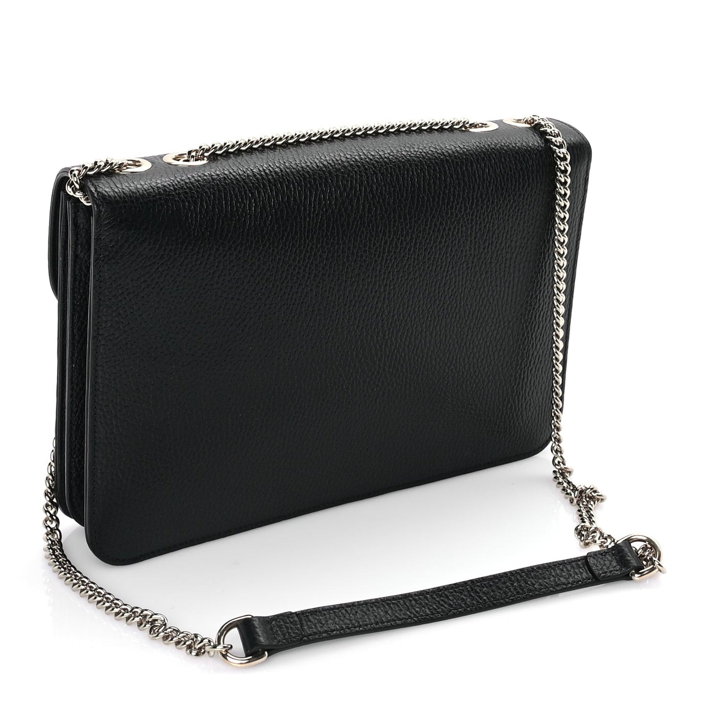 Dollar Calfskin Interlocking G Shoulder Bag Black