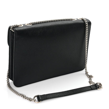 Gucci Dollar Calfskin Interlocking G Shoulder Bag Black 2 of 7