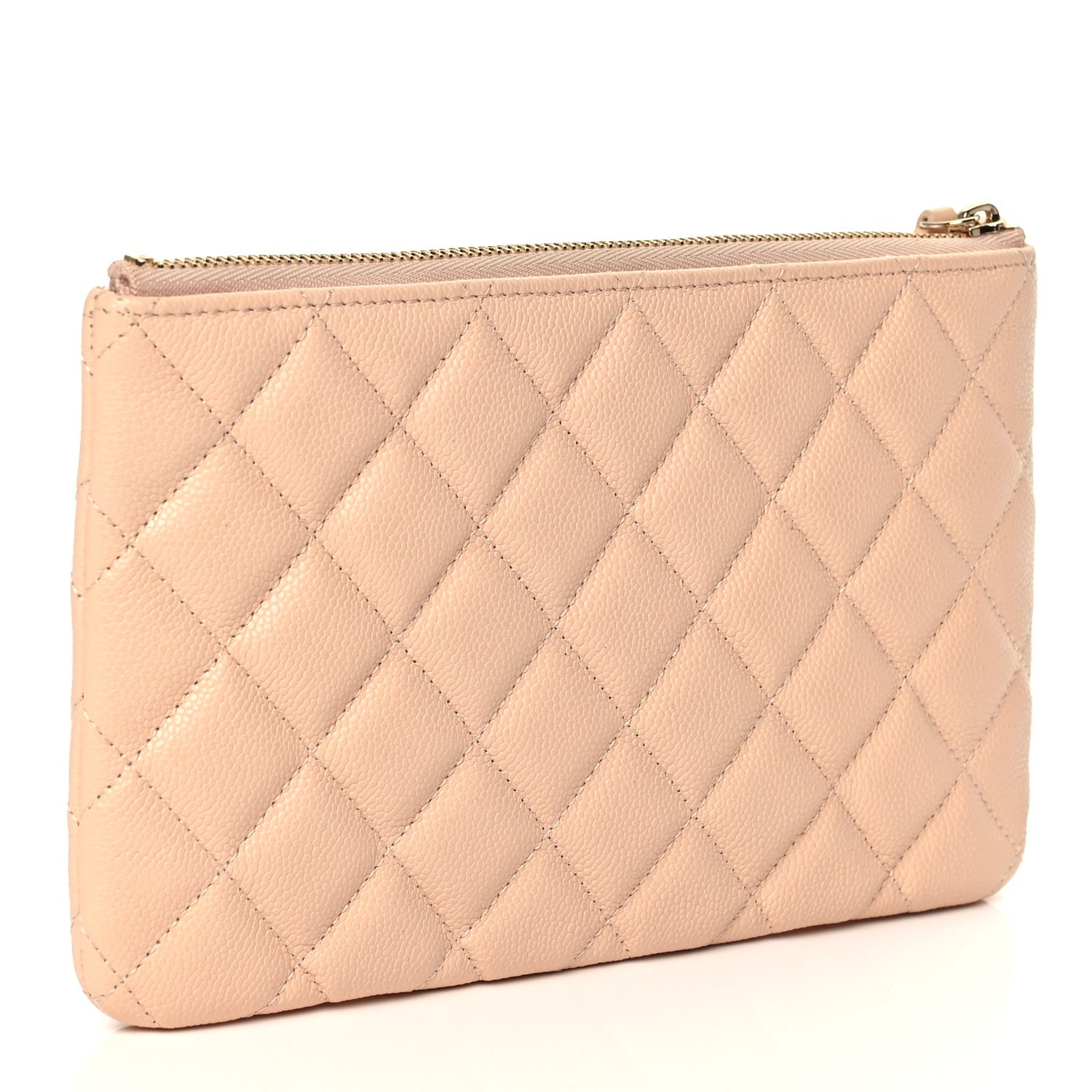 Chanel Caviar Quilted Cosmetic Case Beige 3 of 8