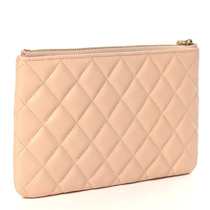 Chanel Caviar Quilted Cosmetic Case Beige 3 of 8