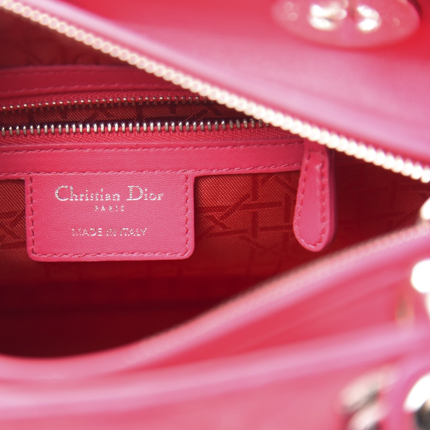 Christian Dior Lambskin Cannage Medium Lady Dior Fuchsia 6 of 18
