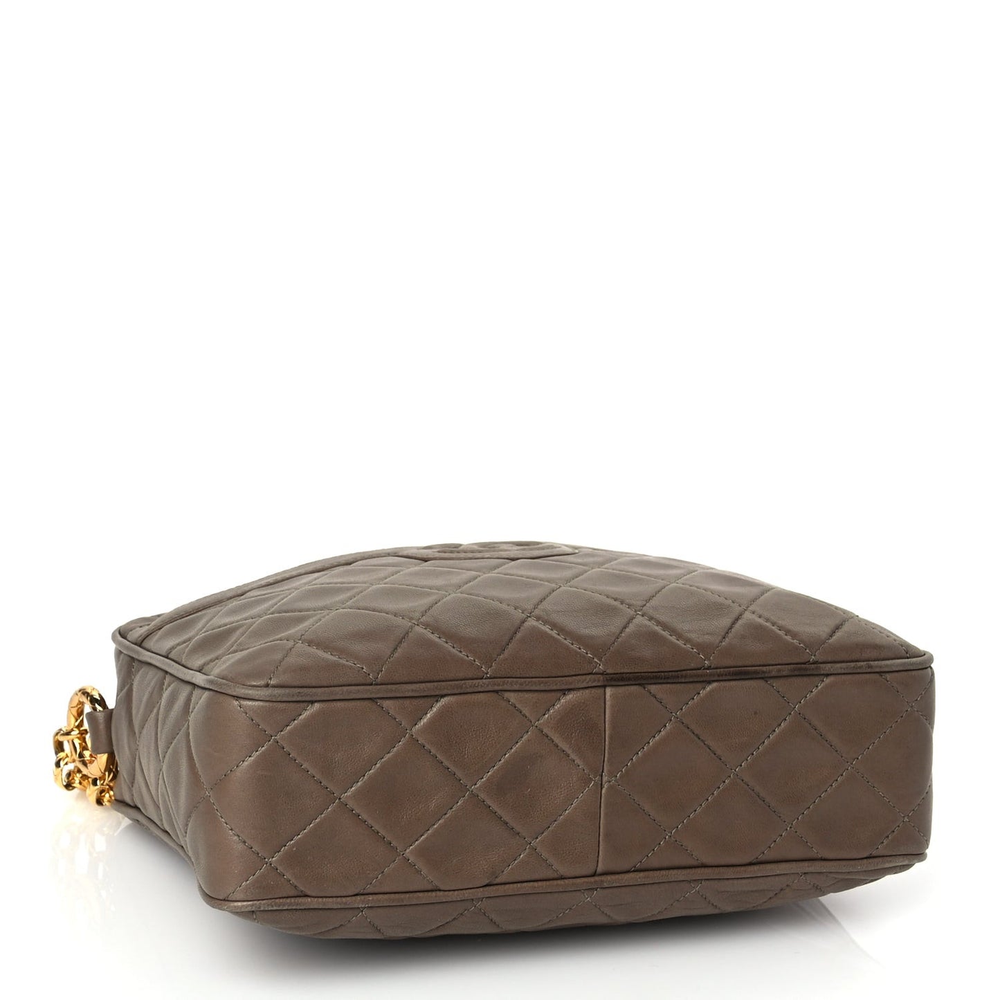 Lambskin Quilted Tassel CC Camera Case Brown