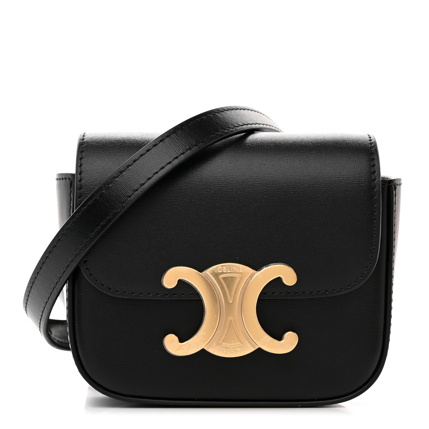 Celine Shiny Calfskin Mini Triomphe Black 1 of 7