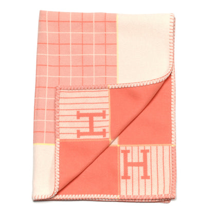 Hermes Wool Cashmere Avalon Cabriole Blanket Melon 2 of 3