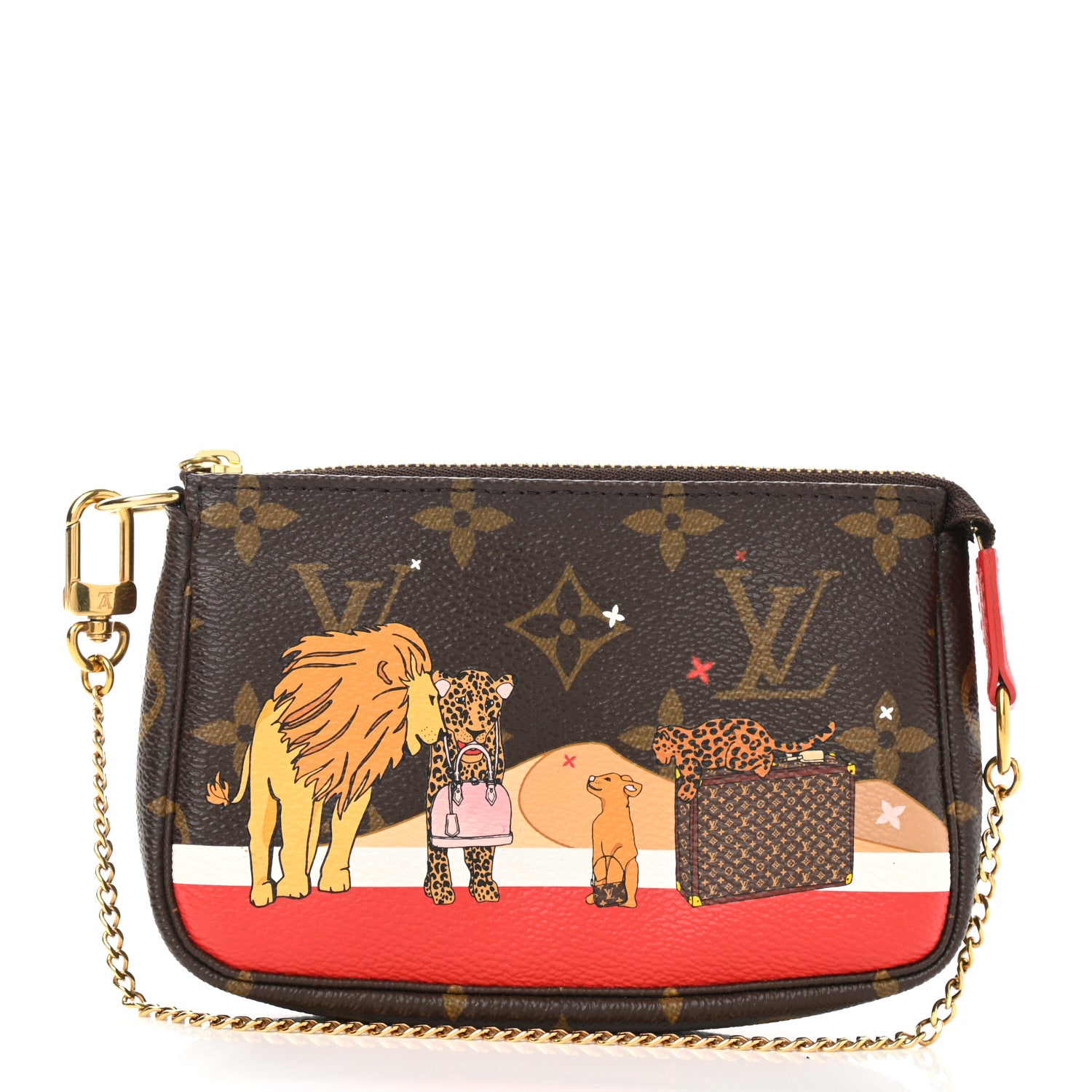 Louis Vuitton Monogram 2018 Christmas Animation Mini Cats Pochette Accessories 1 of 8