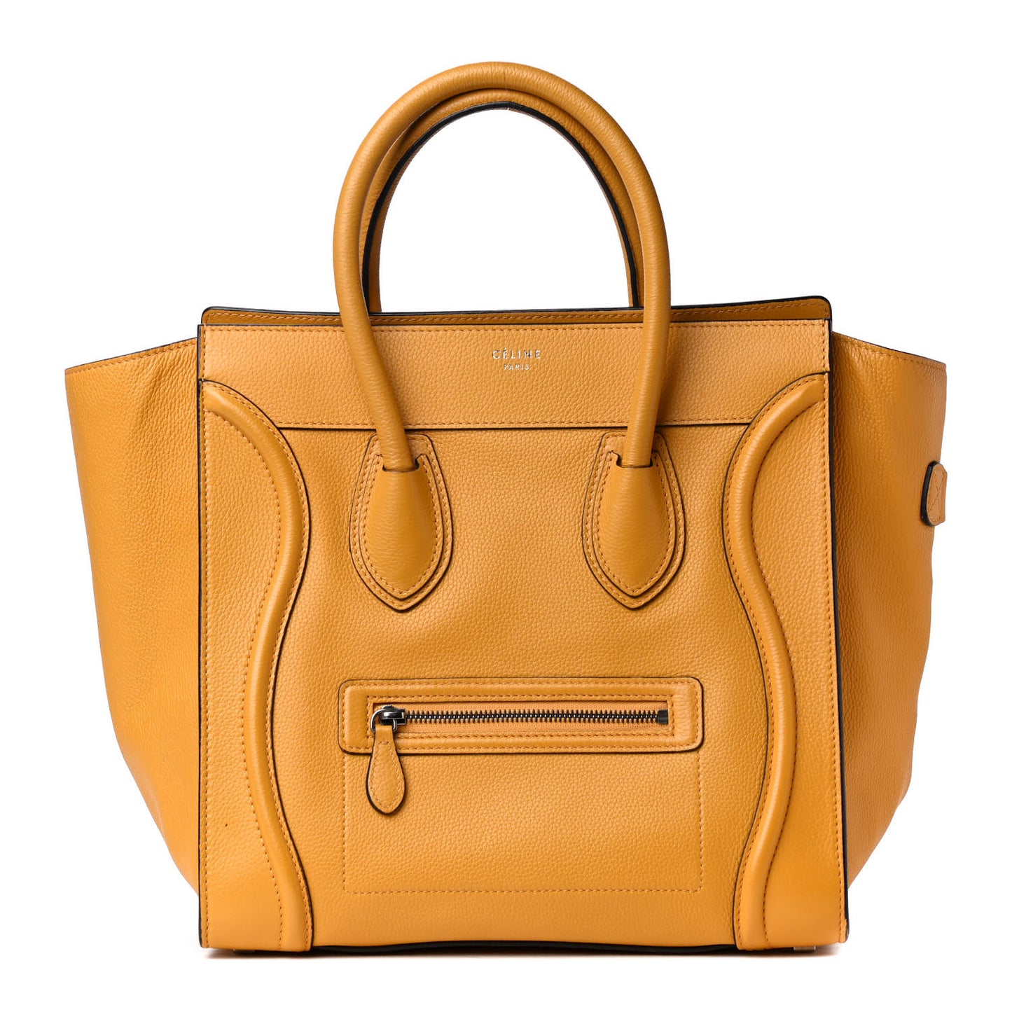 Drummed Calfskin Mini Luggage Ocre