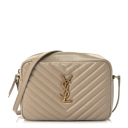 Saint Laurent Calfskin Matelasse Monogram Lou Camera Bag Dark Beige 1 of 8